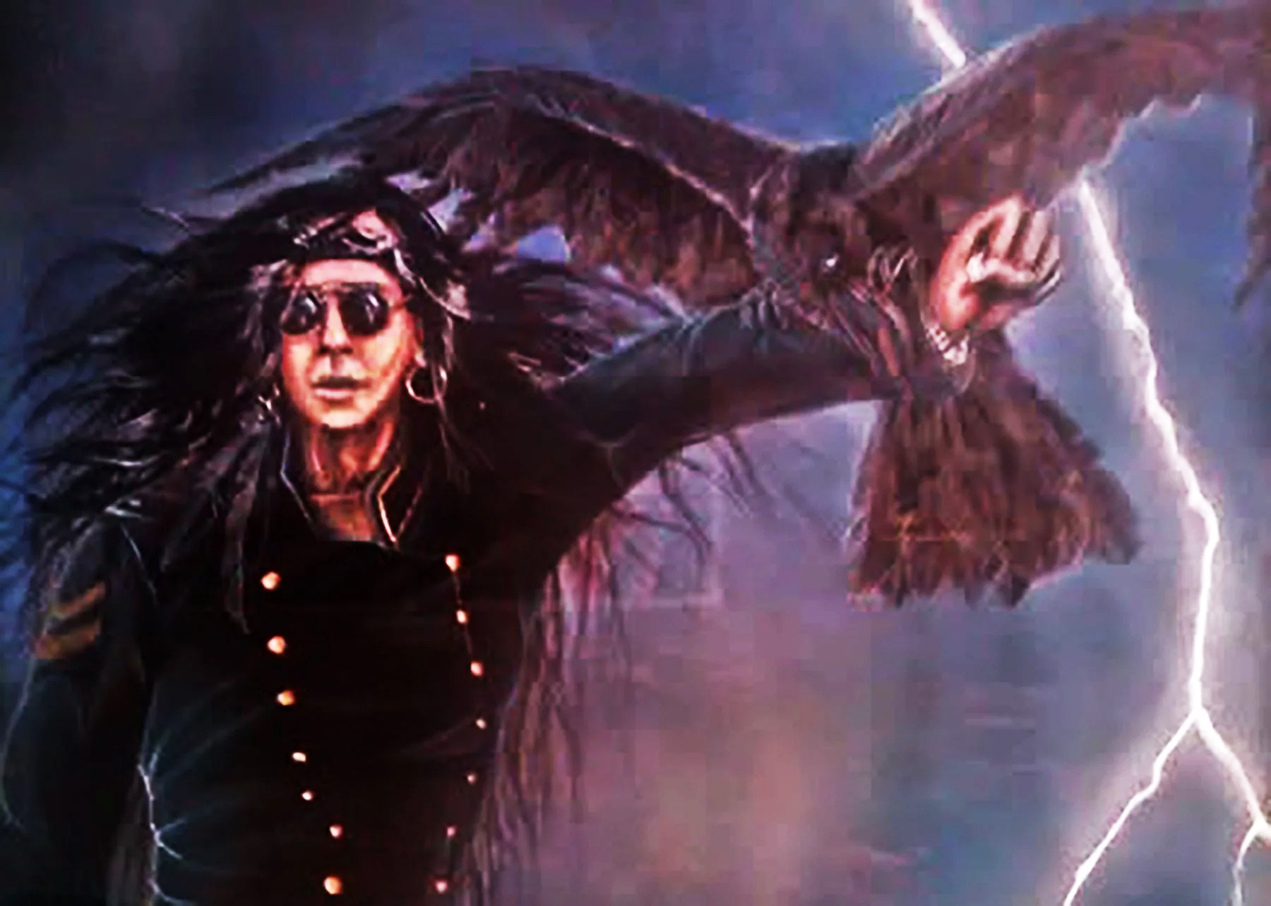 Raven with bird